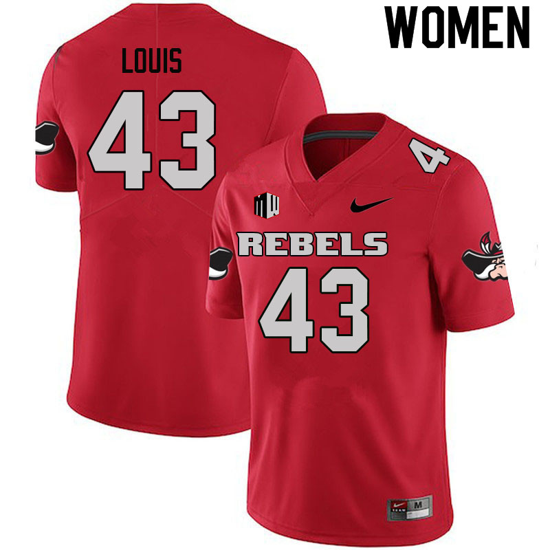 Women #43 La'akea Louis UNLV Rebels College Football Jerseys Sale-Scarlet - Click Image to Close